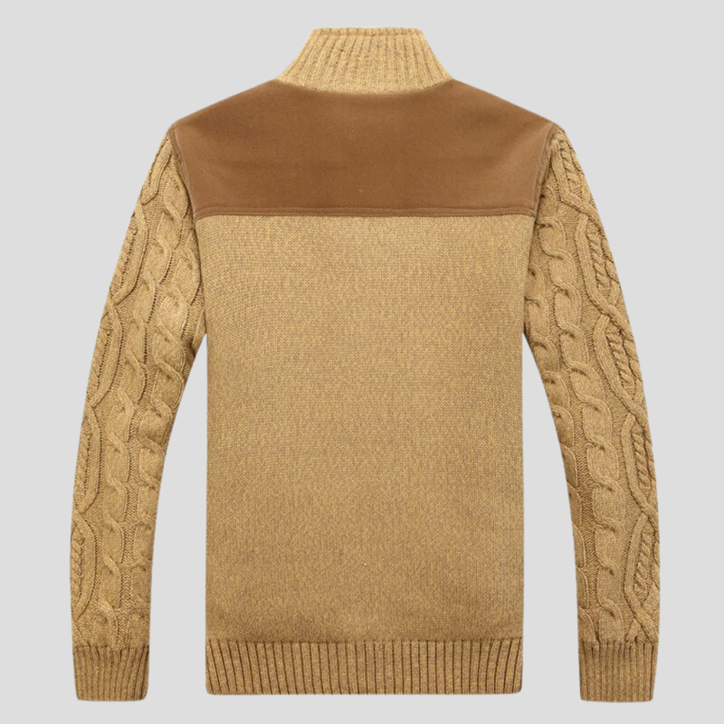 Davy | Men's Cable Knit Lined Cardigan