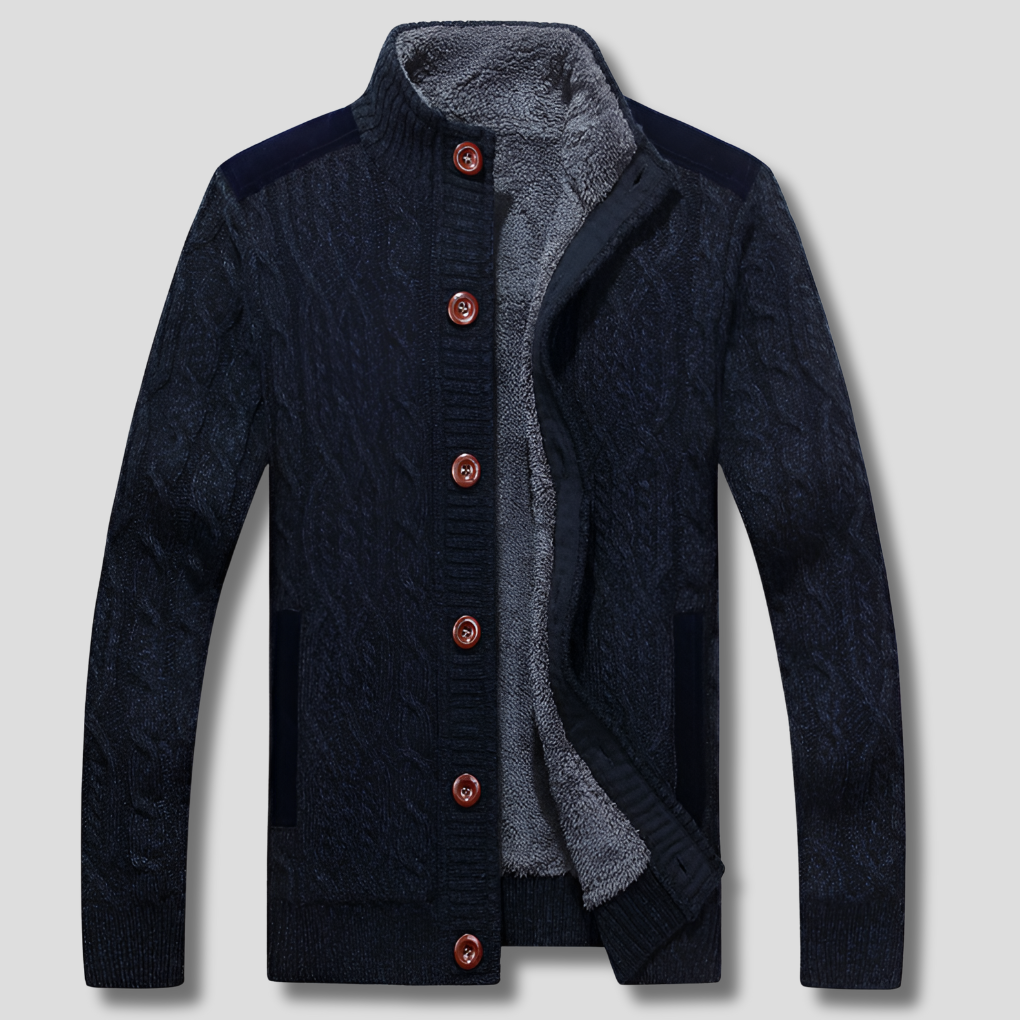 Davy | Men's Cable Knit Lined Cardigan