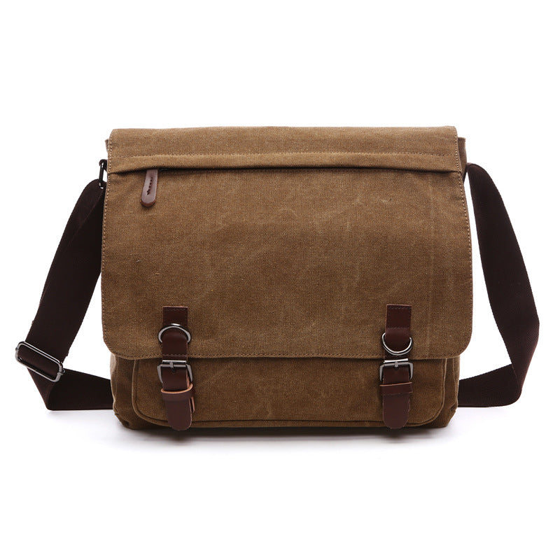 Davy | Men's Canvas Messenger Bag with Buckle Flap