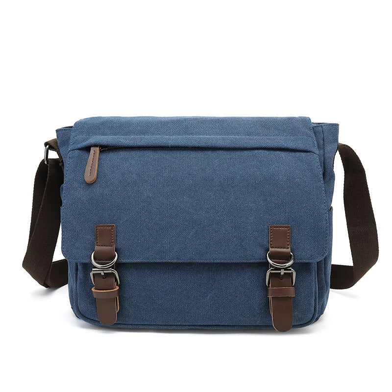 Davy | Men's Canvas Messenger Bag with Buckle Flap