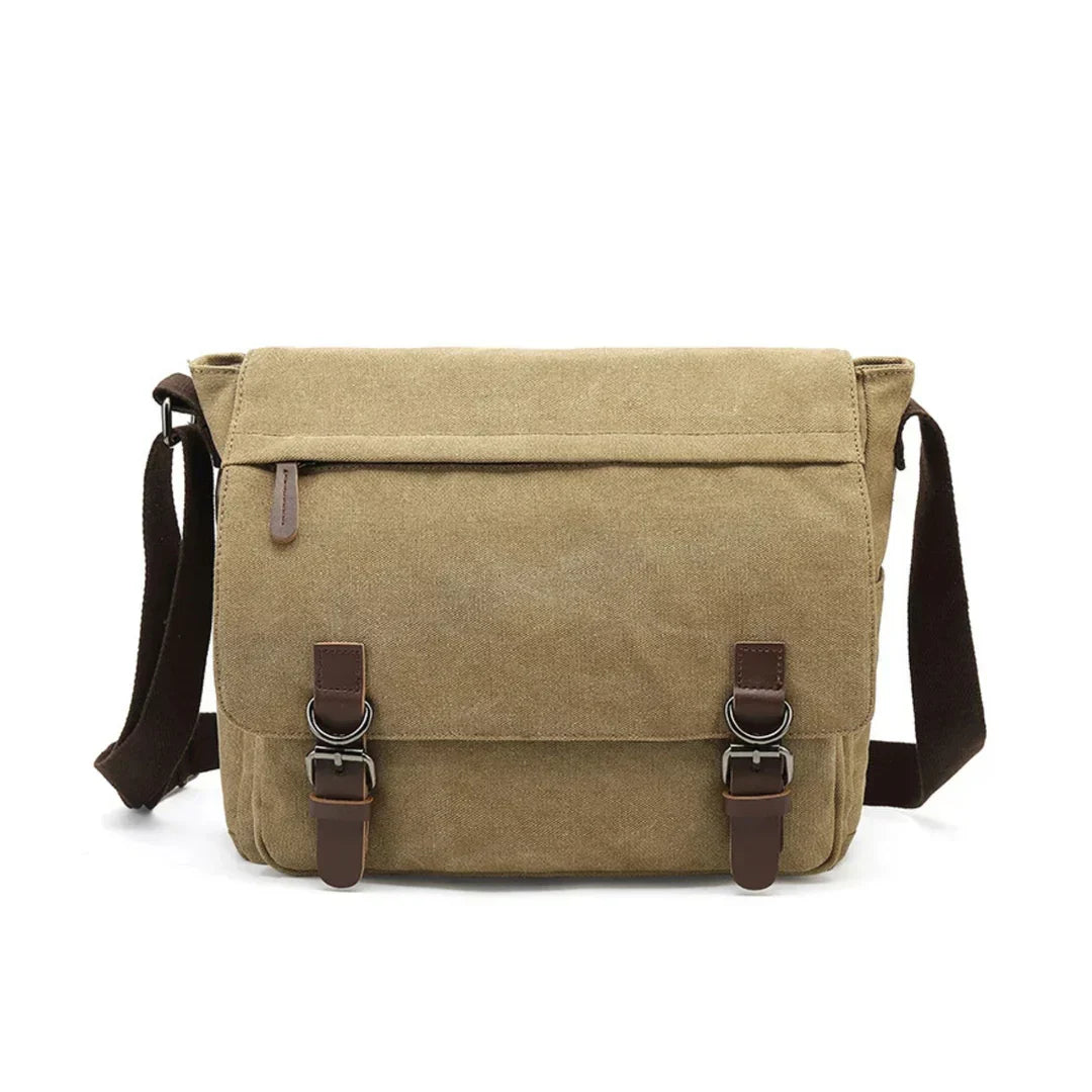 Davy | Men's Canvas Messenger Bag with Buckle Flap