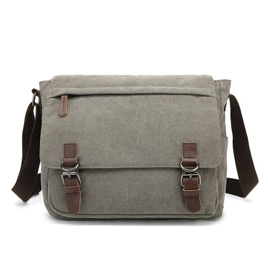 Davy | Men's Canvas Messenger Bag with Buckle Flap