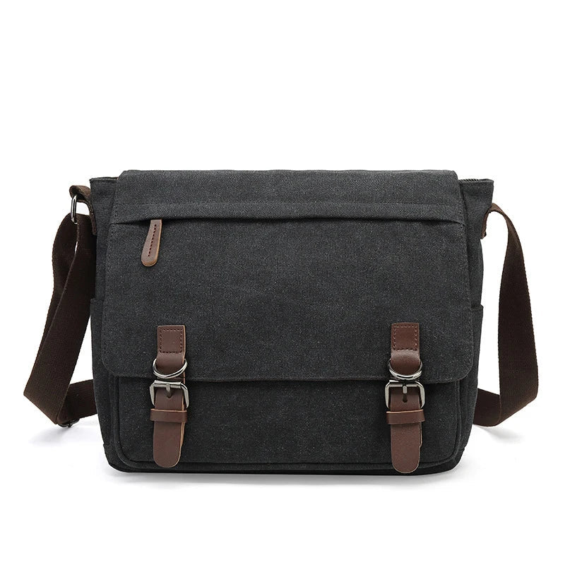 Davy | Men's Canvas Messenger Bag with Buckle Flap