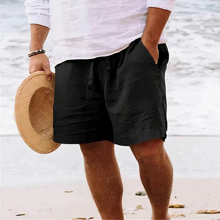 Davy | Men's Casual Linen Shorts with Drawstring