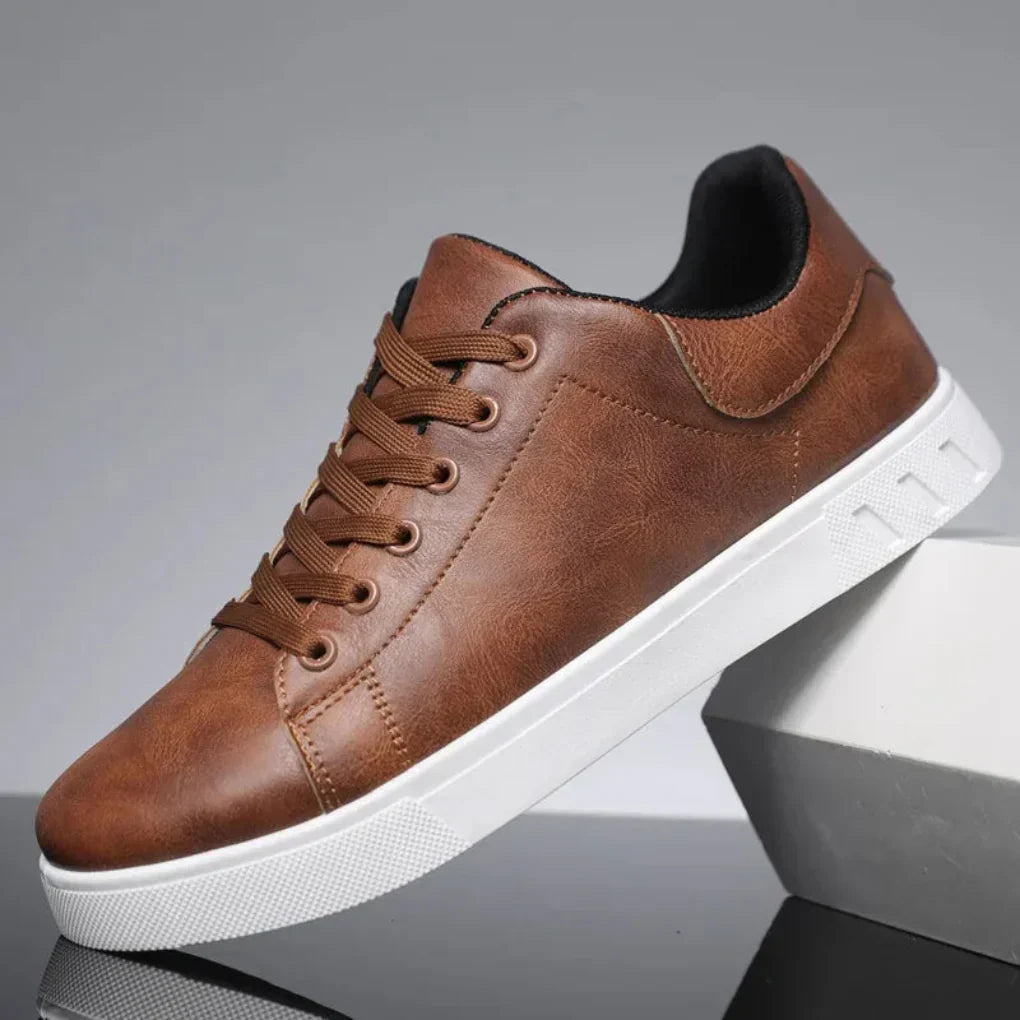 Davy | Men's Casual Low-Top Sneakers with Metal Toe Cap