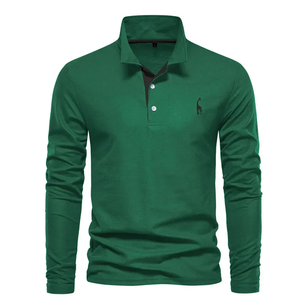 Davy | Men's Embroidered Long Sleeve Polo