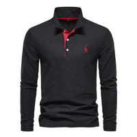 Davy | Polo de Manga Larga para Hombre Bordado y Cómodo