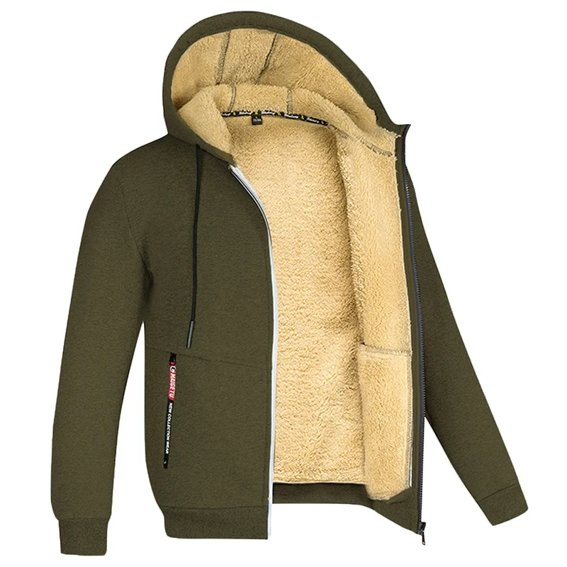 Davy | Men's Fleece Lined Zip Hoodie with Sherpa Lining
