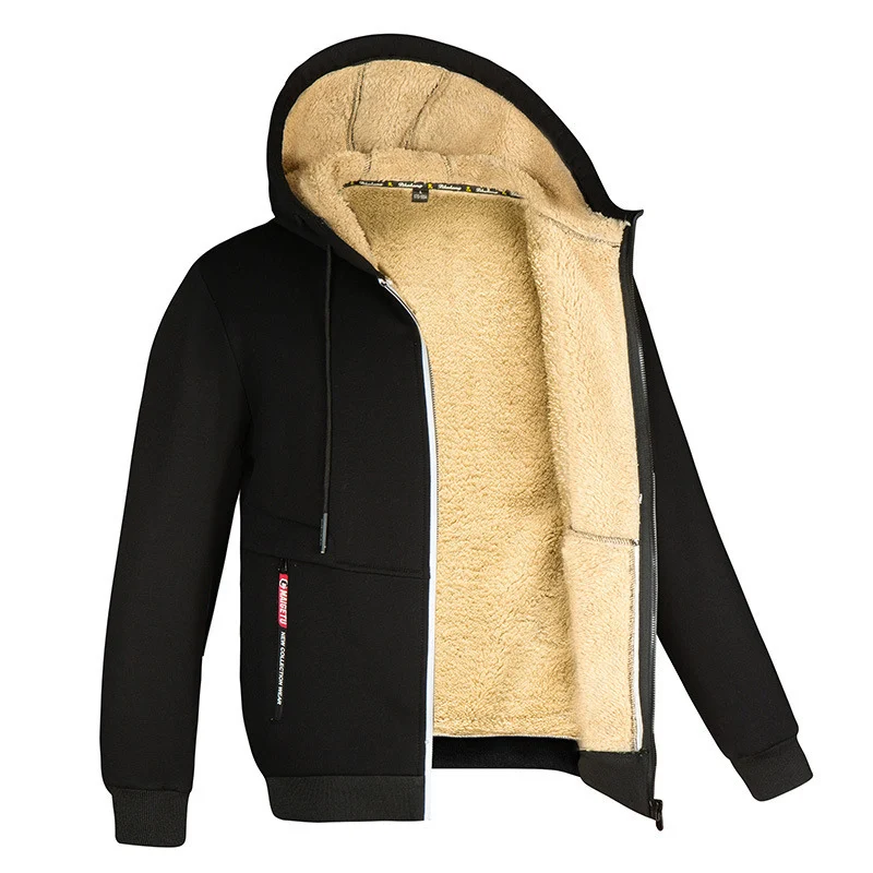 Davy | Men's Fleece Lined Zip Hoodie with Sherpa Lining