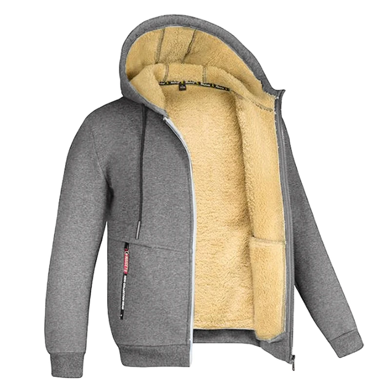 Davy | Men's Fleece Lined Zip Hoodie with Sherpa Lining