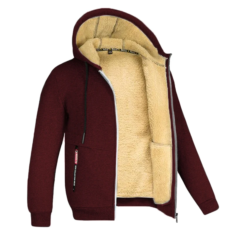 Davy | Men's Fleece Lined Zip Hoodie with Sherpa Lining