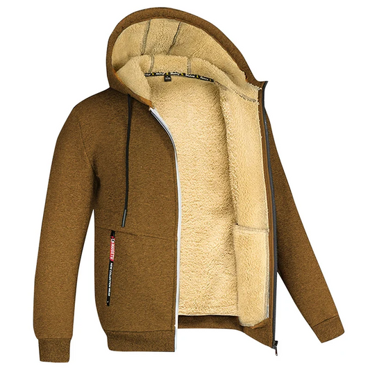 Davy | Men's Fleece Lined Zip Hoodie with Sherpa Lining