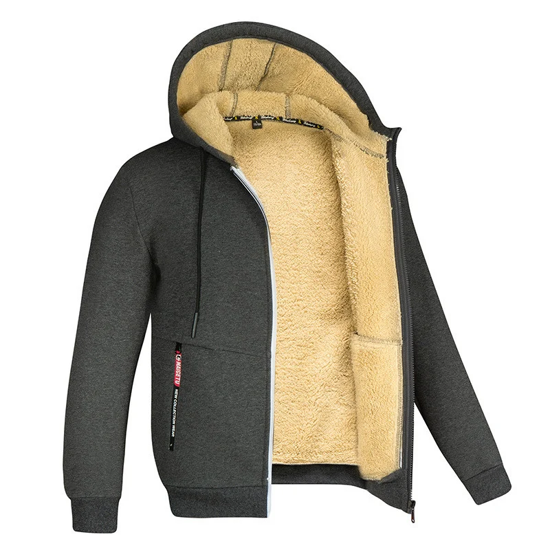 Davy | Men's Fleece Lined Zip Hoodie with Sherpa Lining