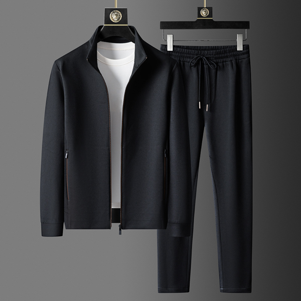 Davy | Men's Full Zip Tracksuit Set with Textured Jacket