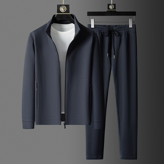 Davy | Men's Full Zip Tracksuit Set with Textured Jacket