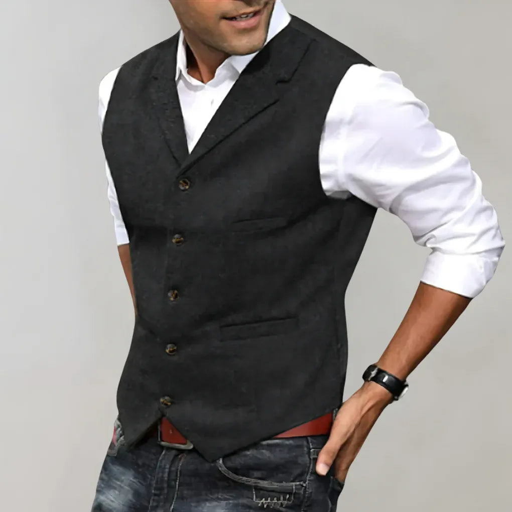 Davy | Men's Herringbone Suit Vest