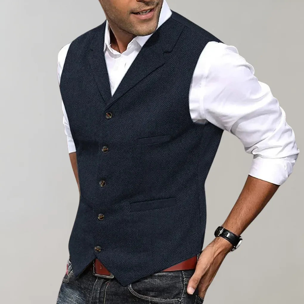 Davy | Men's Herringbone Suit Vest