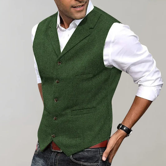 Davy | Men's Herringbone Suit Vest