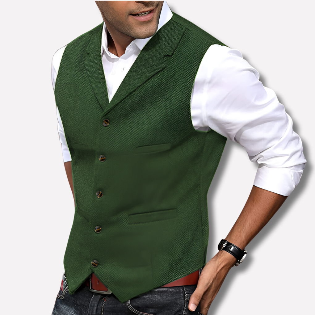 Davy | Men's Herringbone Suit Vest