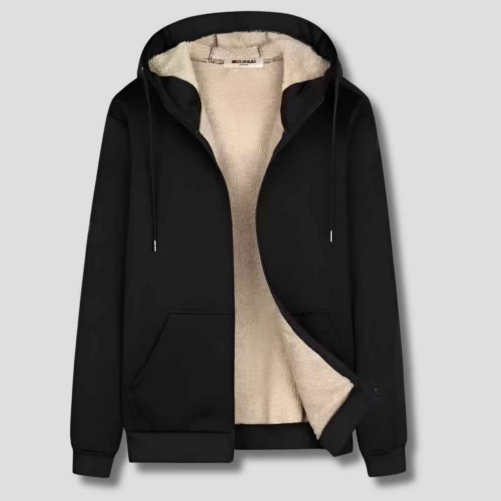 Davy | Men's Hooded Fleece Lined Zip Jacket