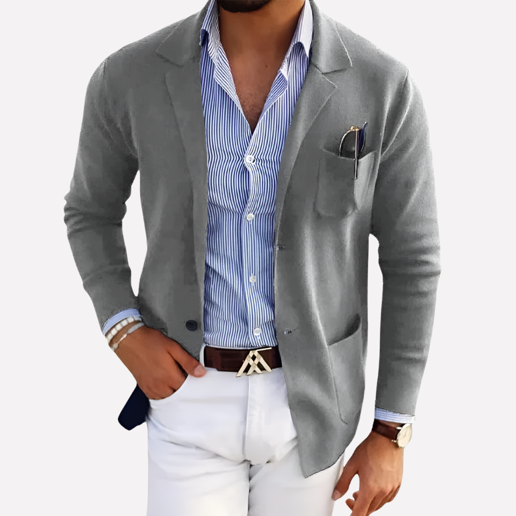 Davy | Men's Knit Blazer with Lapel Collar