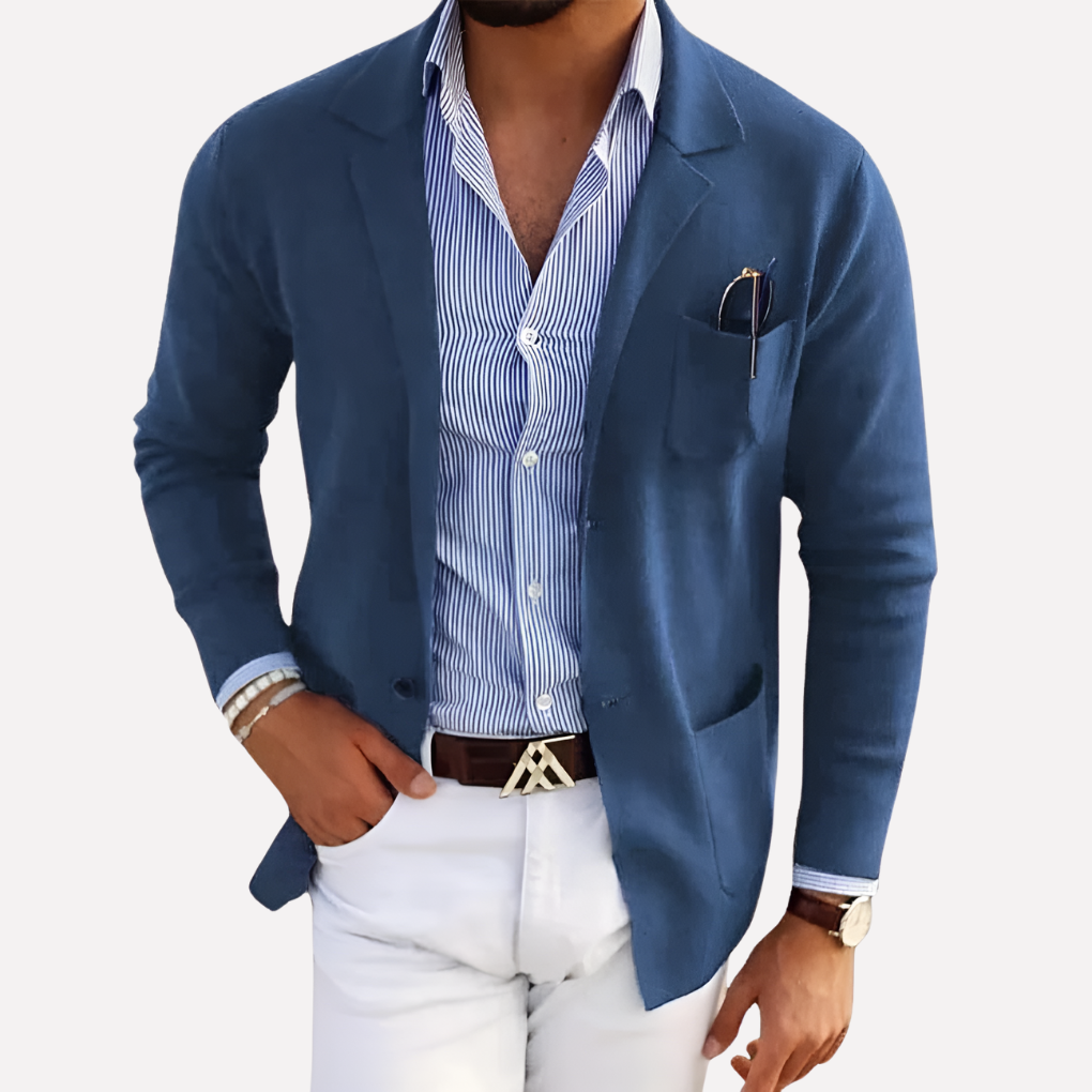 Davy | Men's Knit Blazer with Lapel Collar