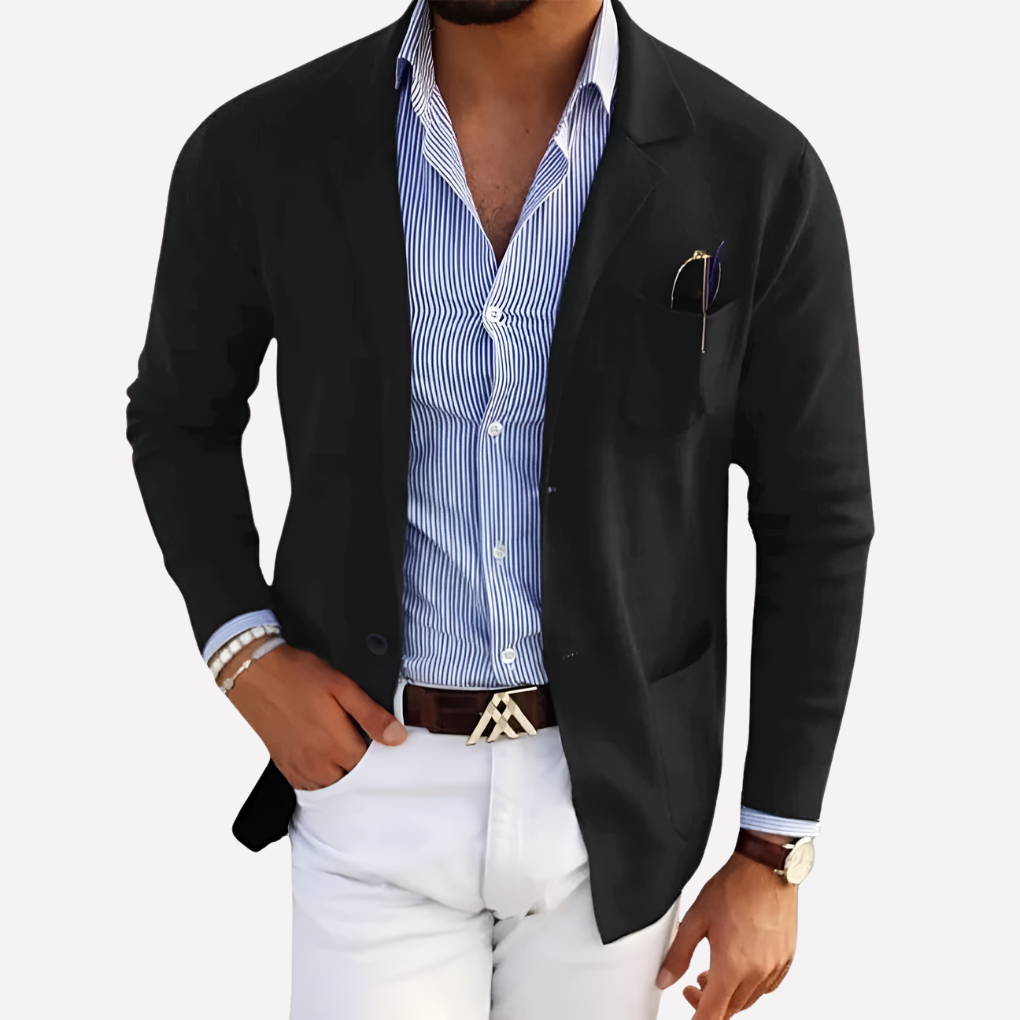 Davy | Men's Knit Blazer with Lapel Collar
