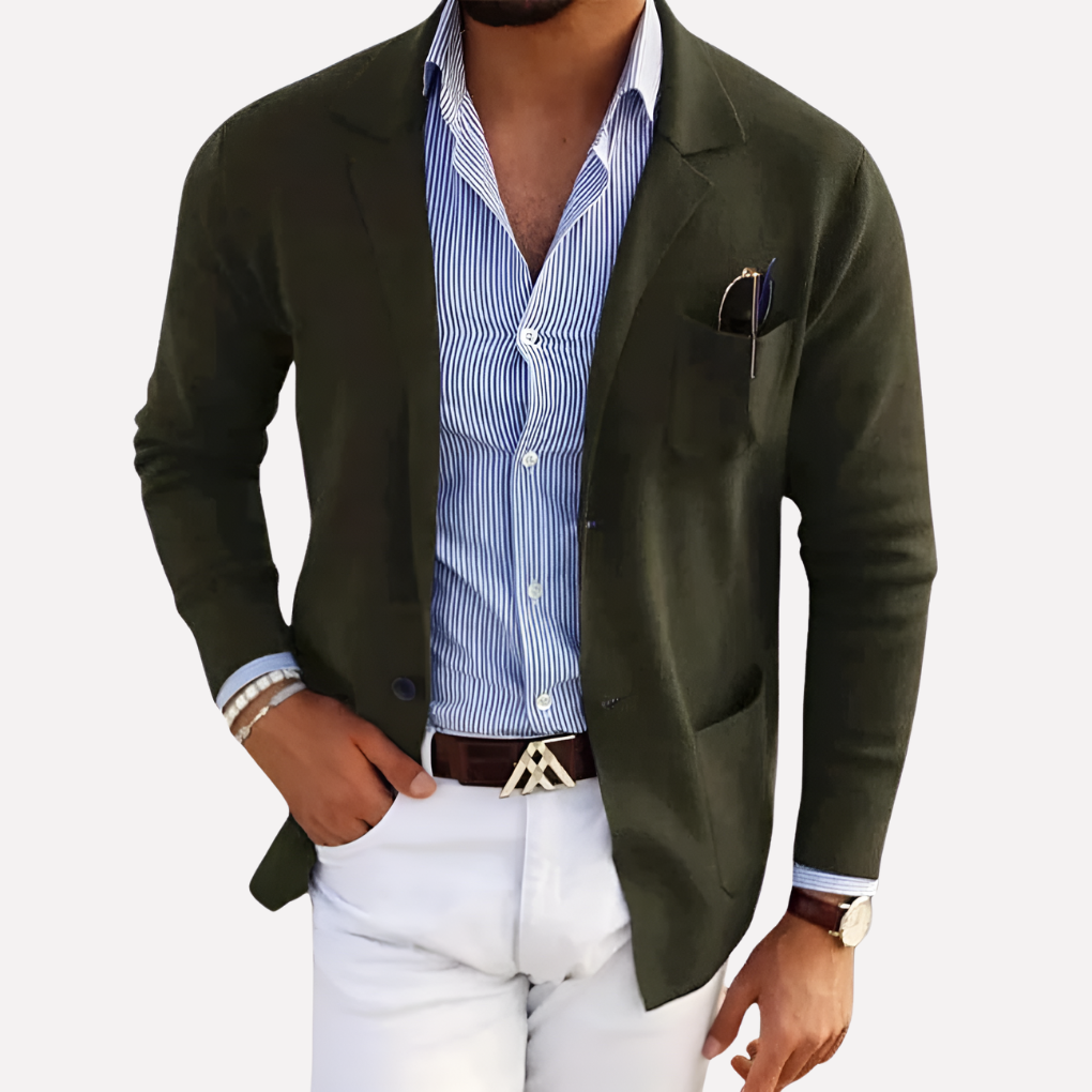 Davy | Men's Knit Blazer with Lapel Collar