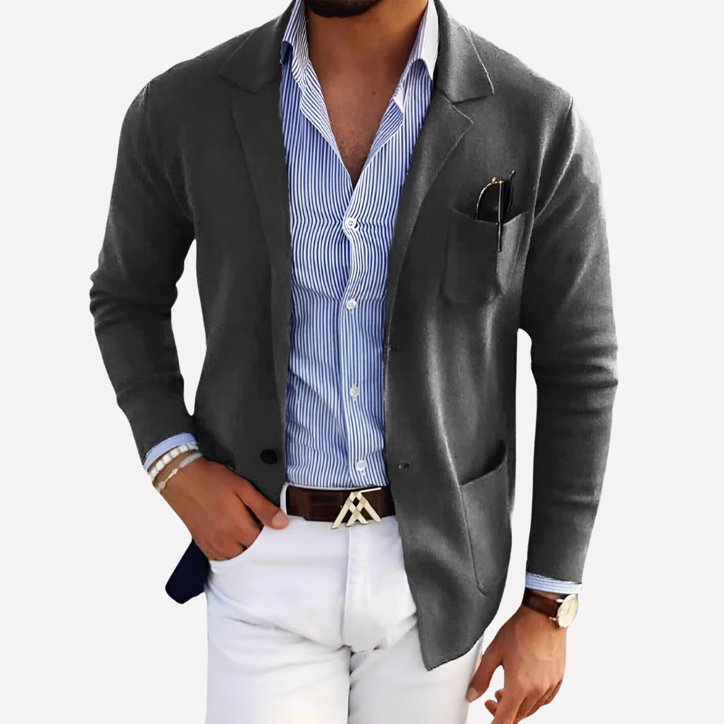 Davy | Men's Knit Blazer with Lapel Collar