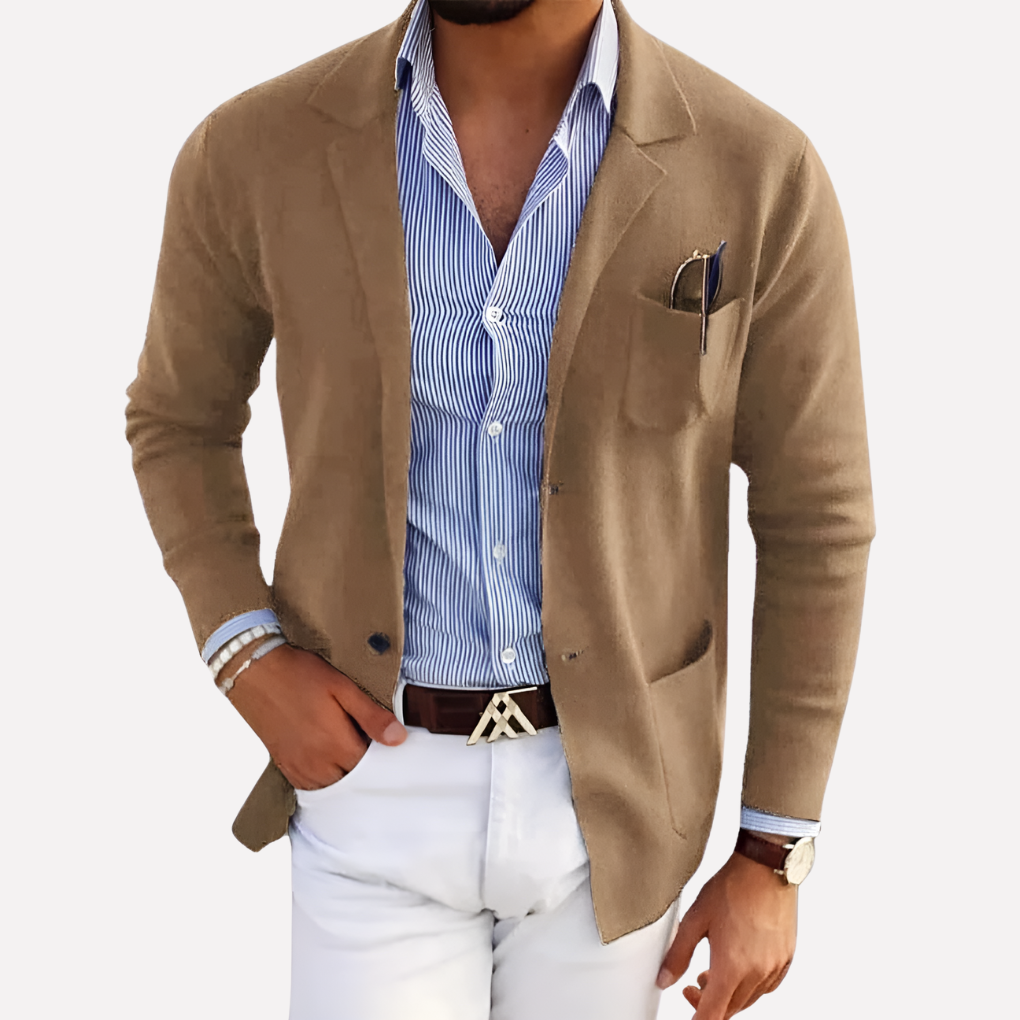 Davy | Men's Knit Blazer with Lapel Collar