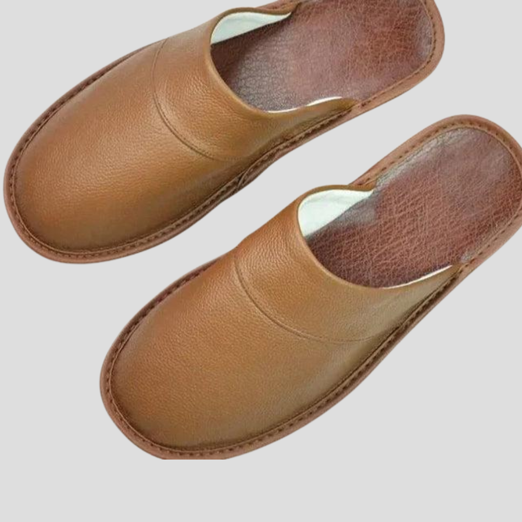 Davy | Men's Leather Slip-On Slippers