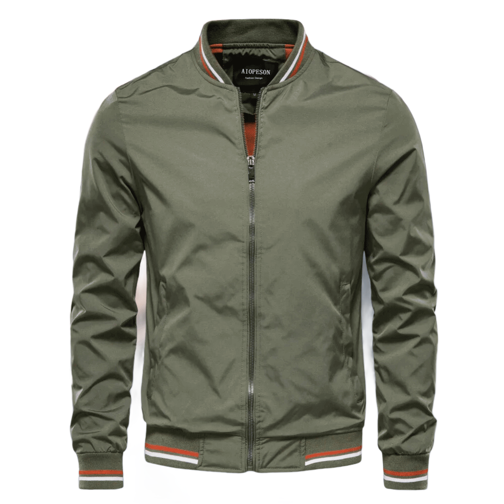 Davy | Men's Lightweight Bomber Jacket with Striped Collar