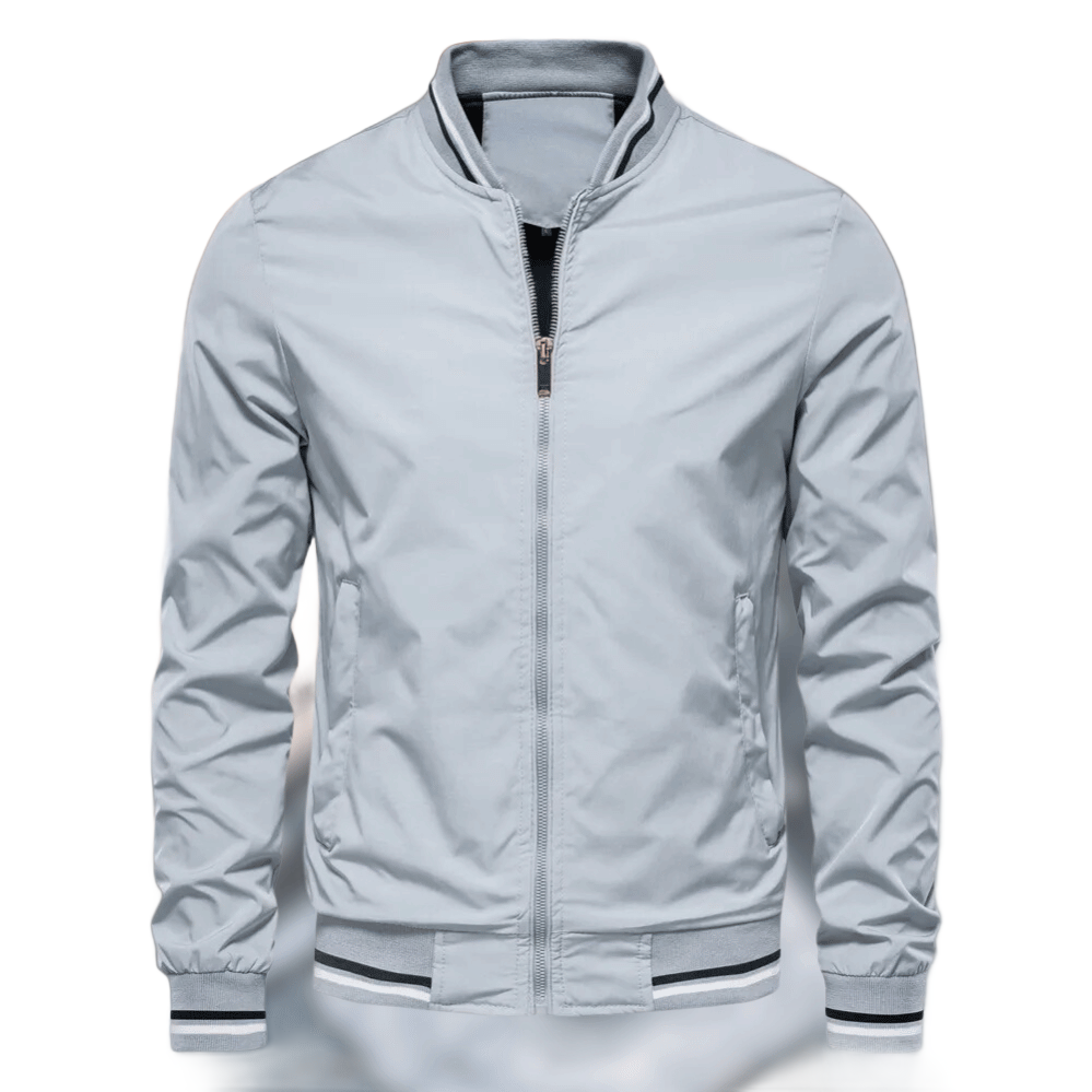 Davy | Men's Lightweight Bomber Jacket with Striped Collar