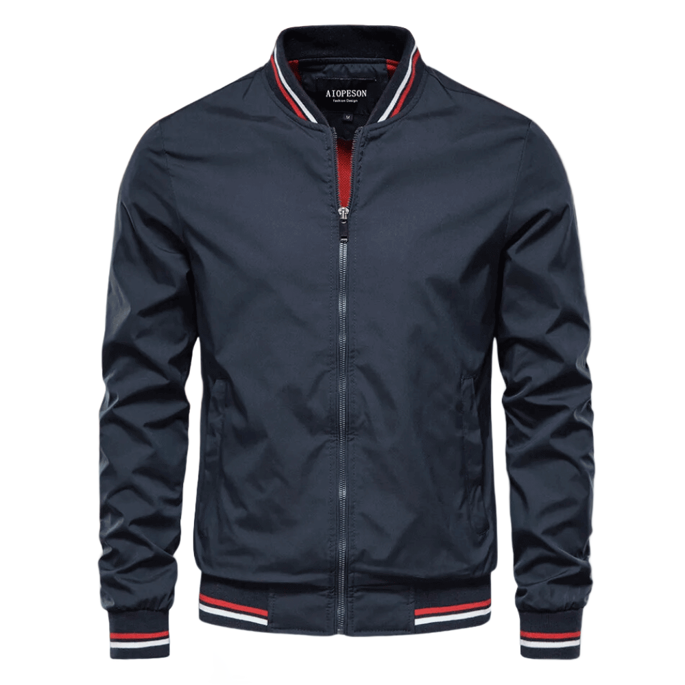 Davy | Men's Lightweight Bomber Jacket with Striped Collar