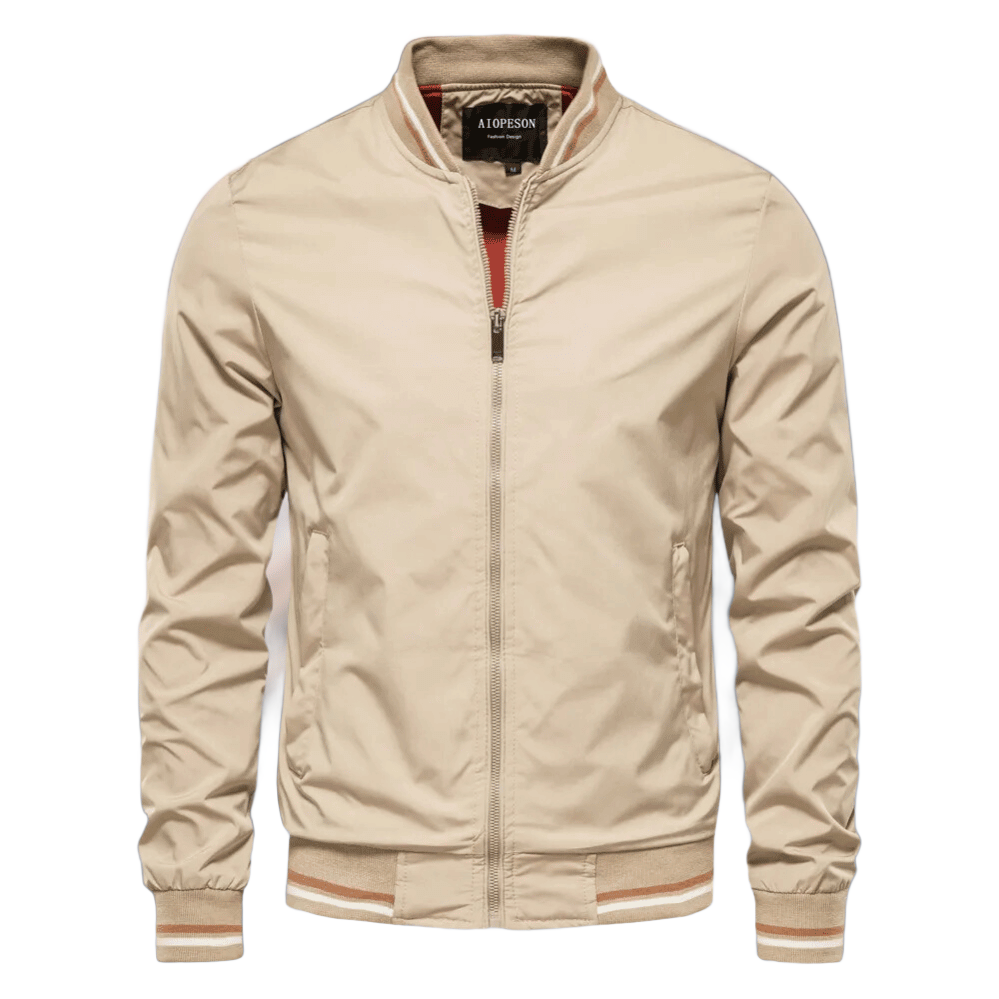 Davy | Men's Lightweight Bomber Jacket with Striped Collar