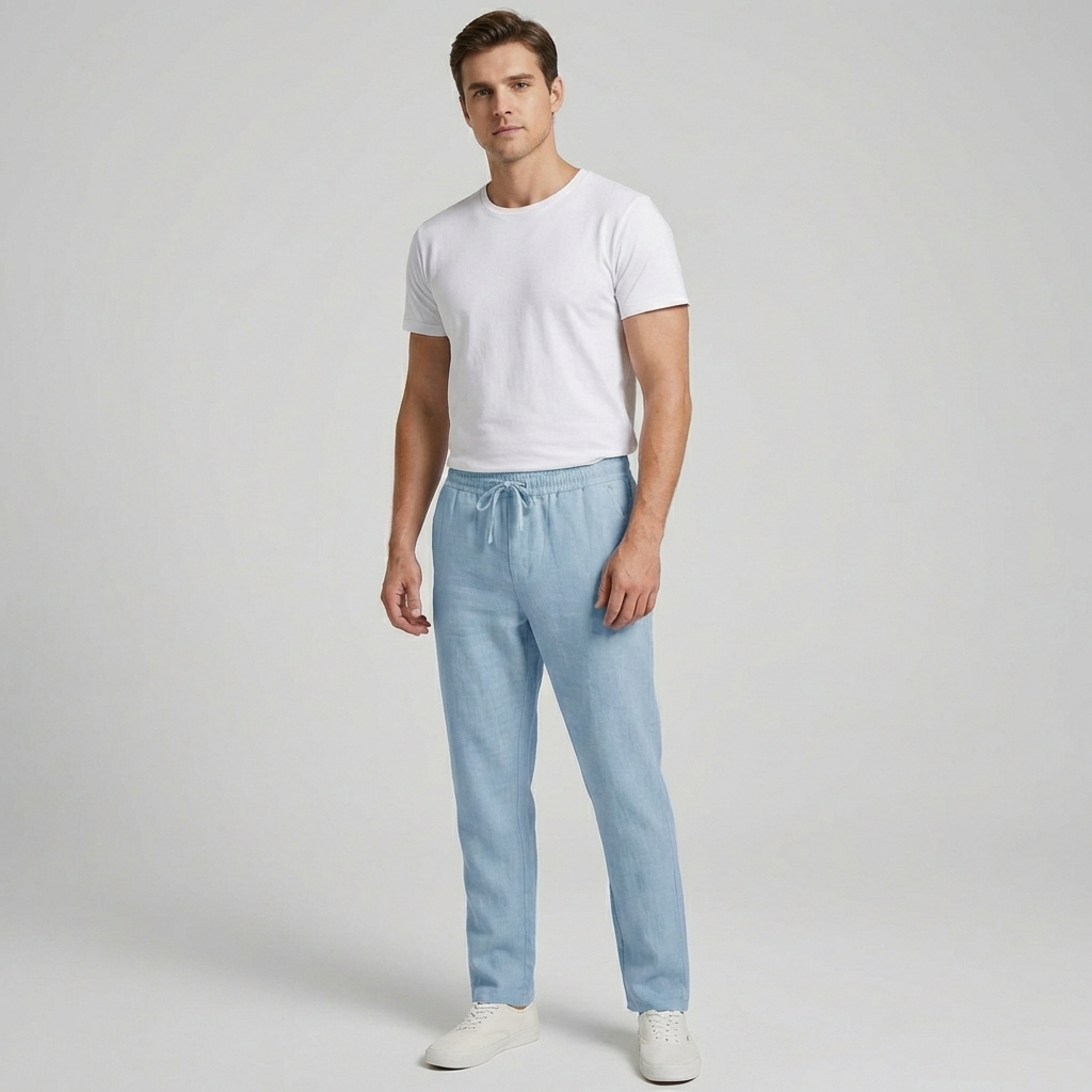 Davy | Men's Linen Drawstring Pants - Relaxed Fit