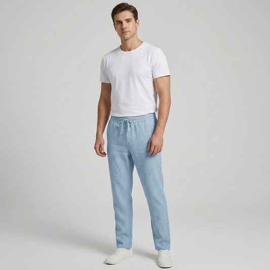 Davy | Men's Linen Drawstring Pants - Relaxed Fit