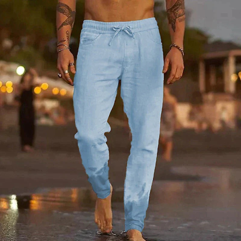Davy | Men's Linen Drawstring Pants - Relaxed Fit