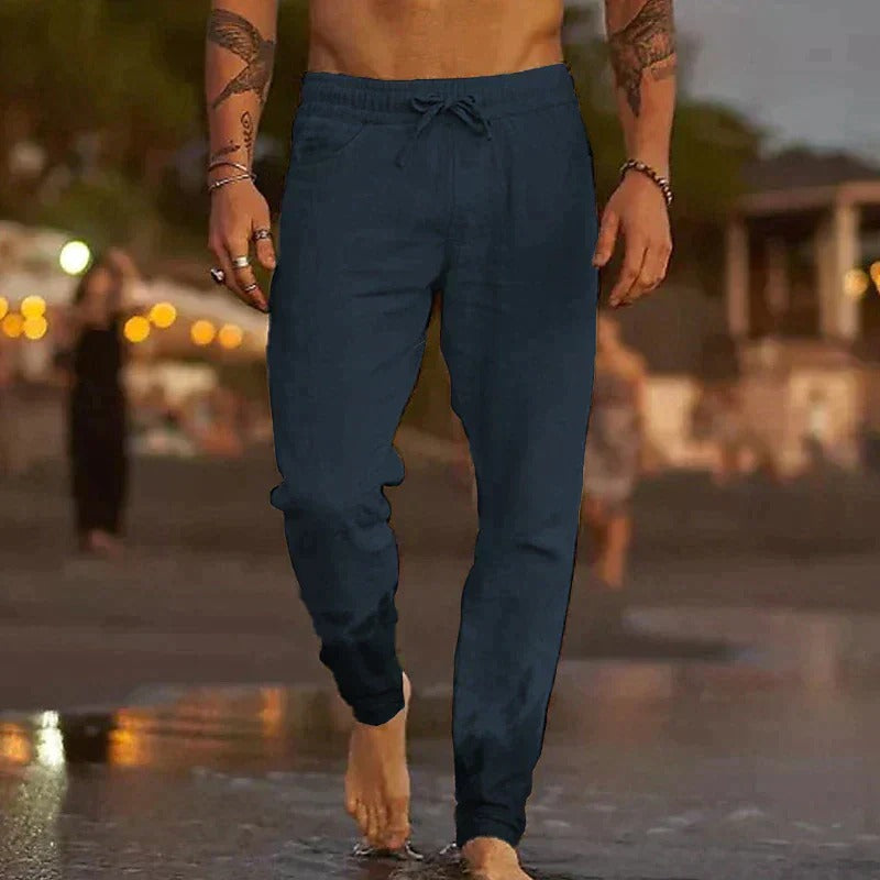 Davy | Men's Linen Drawstring Pants - Relaxed Fit