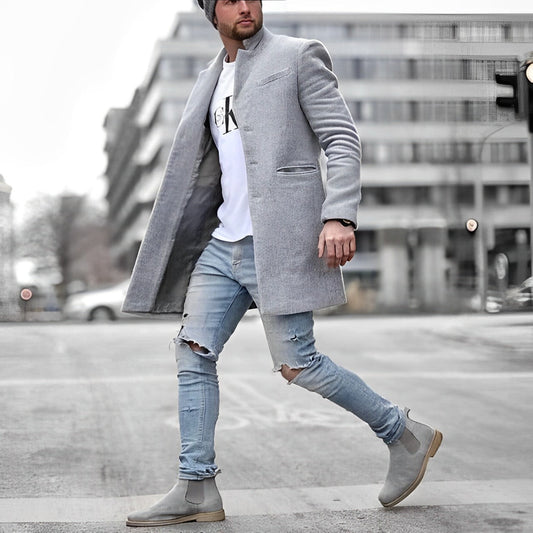 Davy | Men's Mid-Length Lapel Collar Coat