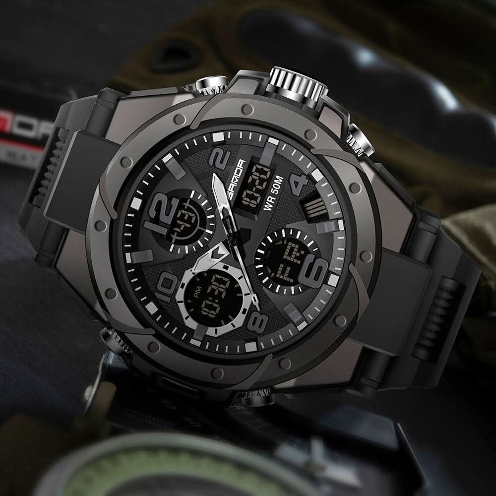 Davy | Men’s Military Watch with Analog Digital Display and Features