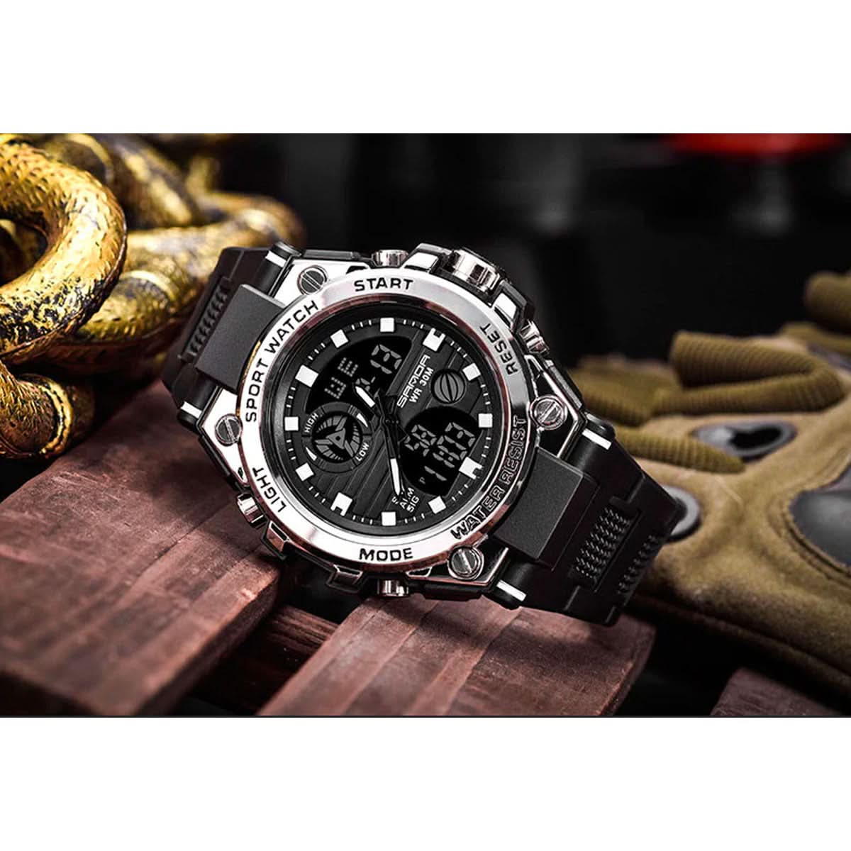 Davy | Men’s Military Watch with Analog Digital Display and Features