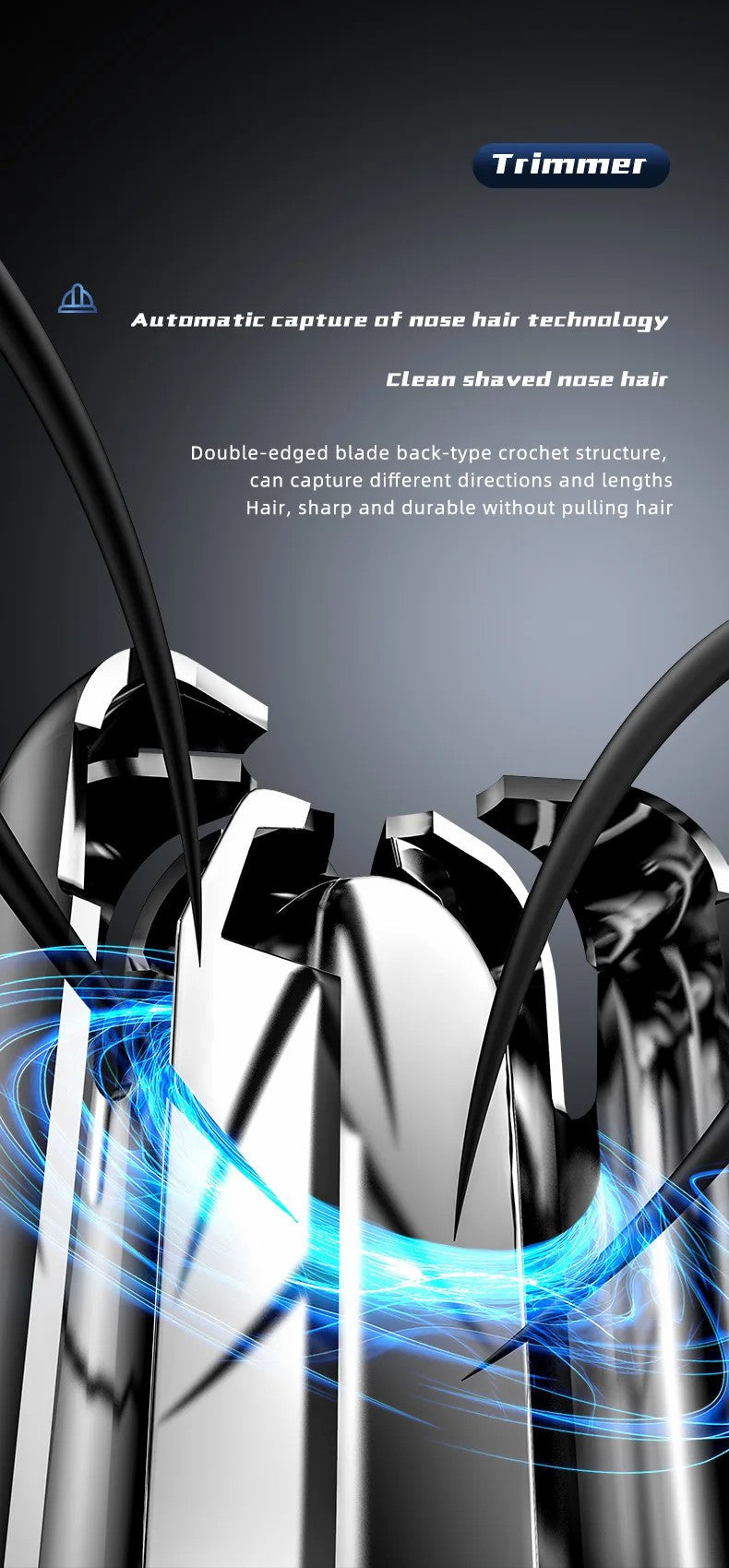 Davy | Men's Nose and Ear Hair Trimmer with Rotating Blade