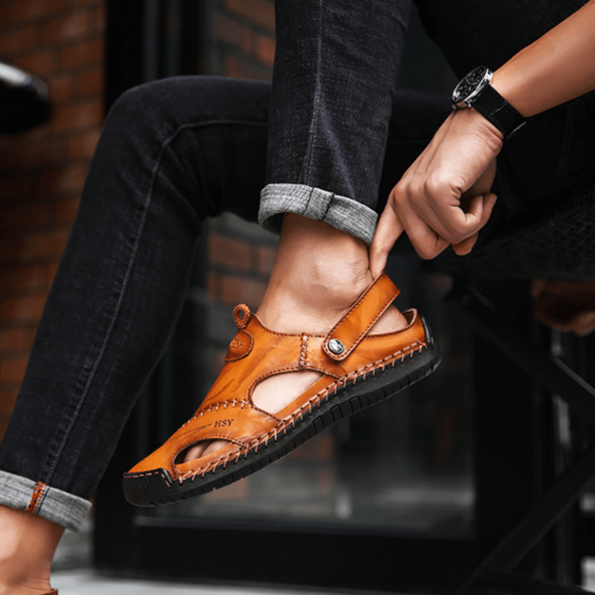 Davy | Men's Open Toe Slingback Sandals