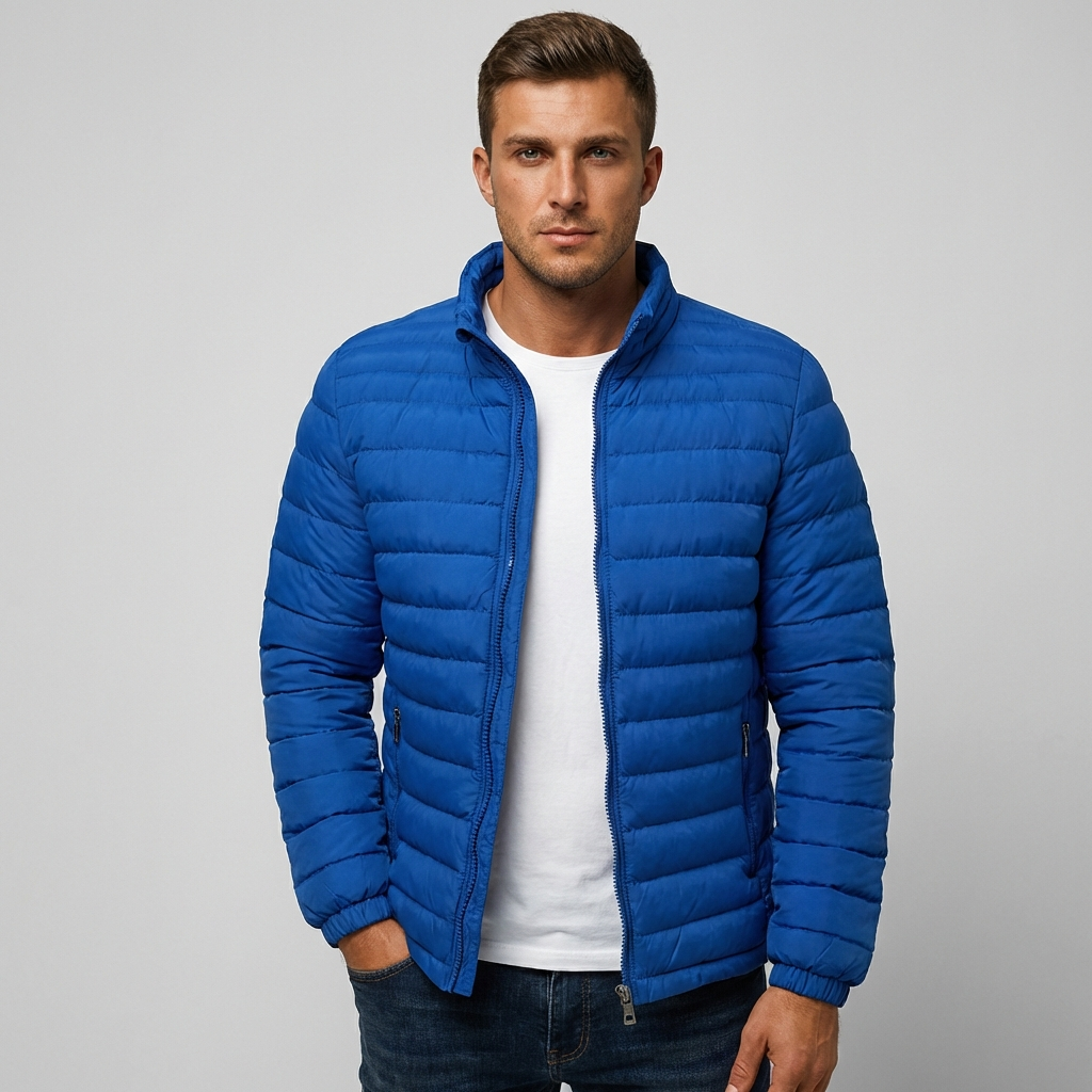 Davy | Men's Padded Jacket with Stand Collar