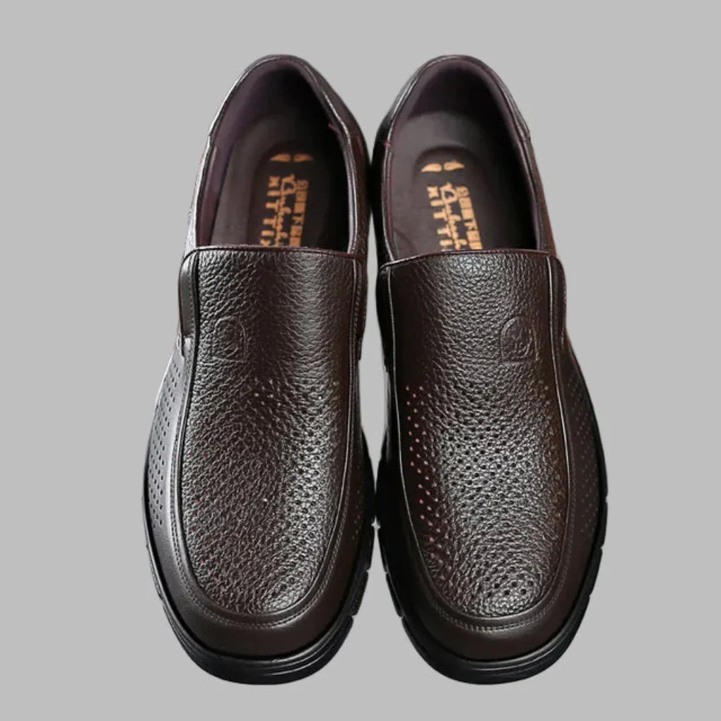 Davy | Men's Perforated Leather Slip-On Shoes