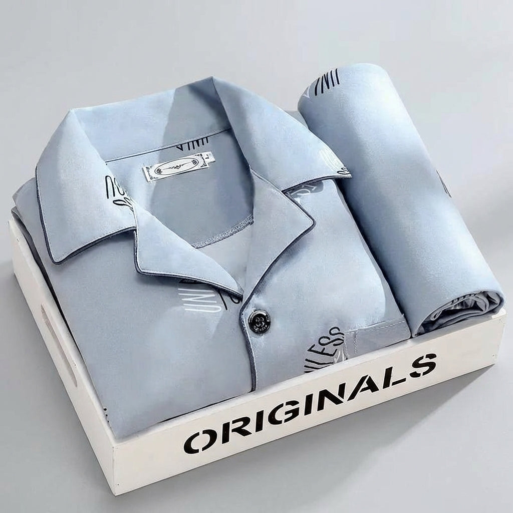 Davy | Men's Plaid Pyjama Set with Button-Up Shirt