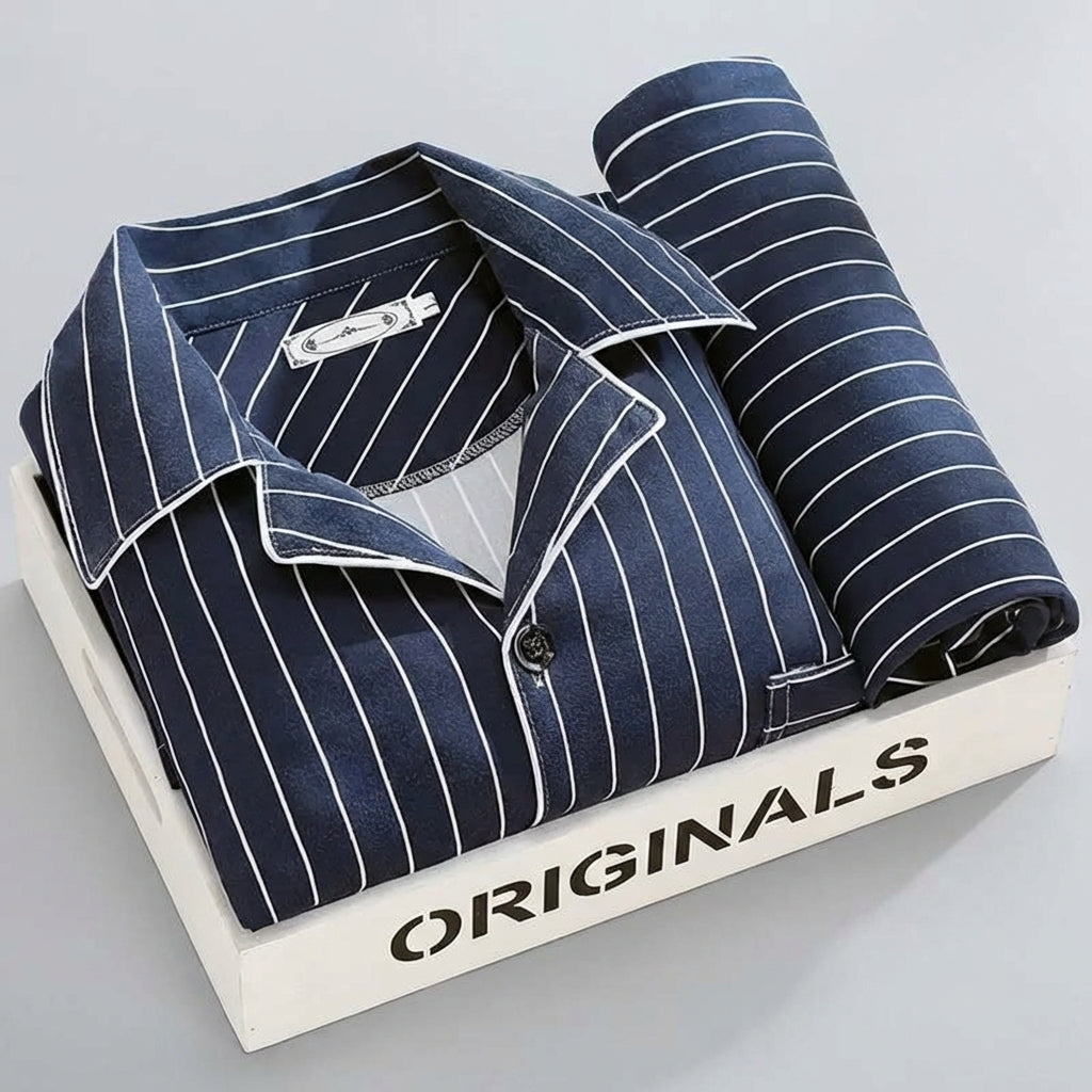 Davy | Men's Plaid Pyjama Set with Button-Up Shirt