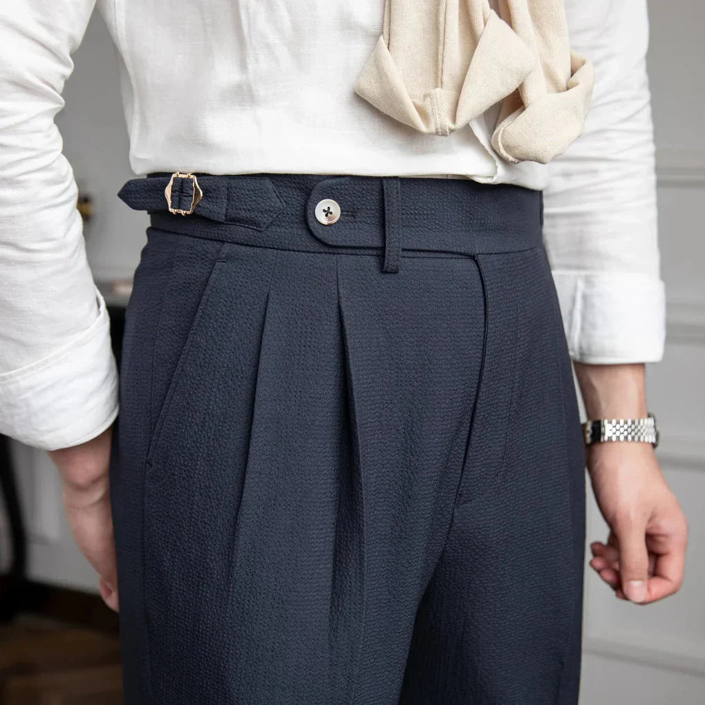 Davy | Men's Pleated Dress Trousers with Flat Front