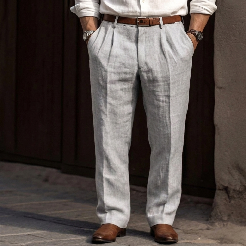 Davy | Men's Pleated High Waist Trousers